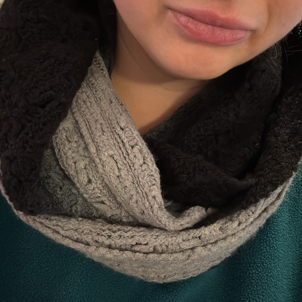 Grey ombré infinity scarf